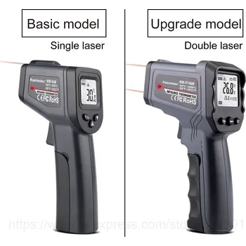 Teploměr osobní Digitální infračervený teploměr -50 ~ 380/550/750/1100/1300/1600 stupňů Jednoduchý / dvojitý laserový bezkontaktní teploměr Gun teploměr
