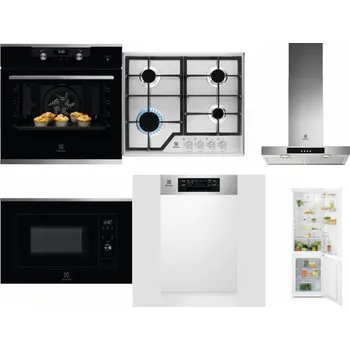 Set domácích spotřebičů ELECTROLUX KODEH70X + ELECTROLUX KGS6426SX + ELECTROLUX LFT426X + ELECTROLUX LMS2203EMX + ELECTROLUX EEM43300IX + ELECTROLUX LND5FE18S