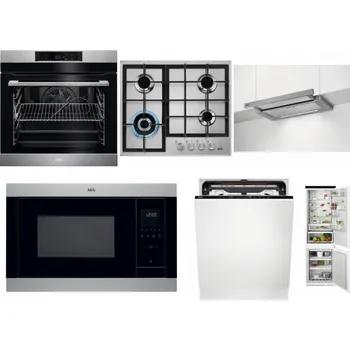 Set domácích spotřebičů AEG BPK742380M + AEG Mastery StepPower HGB64420SM + AEG DPE5660M + AEG Mastery MSB2547D-M + AEG FSE74707P + AEG TSC6M181ES