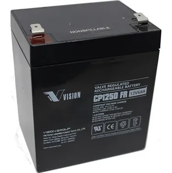 Záložní baterie Vision CP1250 12V/5Ah olověný akumulátor řízený ventilem faston F1 a F2