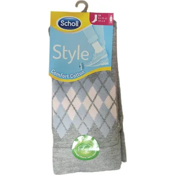 Pánské ponožky P0_0344 STYLE 2 LONG vzorované bavlněné ponožky Scholl 39-42 sv. šedá