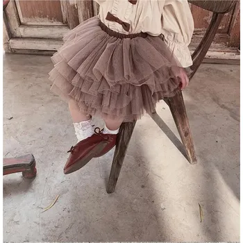 Dívčí sukně Dívčí nadýchaná TUTU sukně s volánky Barva: Kávová, Velikost: 80 (12-18 měsíců)