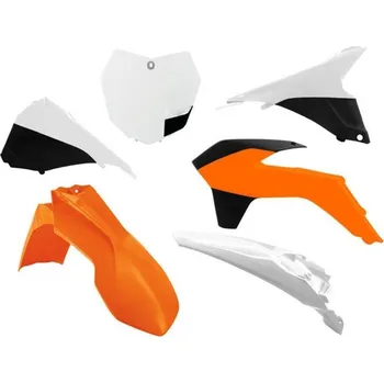 RACETECH kompletní plasty KTM SX-SXF 125/150/250/350/450 13-15, barva OEM bílá černá oranžová (s krytem filtru) (KT515E999)