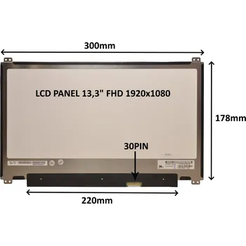 Náhradní displej pro notebook SIL LCD PANEL 13,3'' FHD 1920x1080 30PIN MATNÝ / ÚCHYTY NAHOŘE A DOLE 77048339