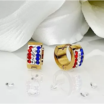 Náušnice Dámské ocelové náušnice kruhy - zlaté