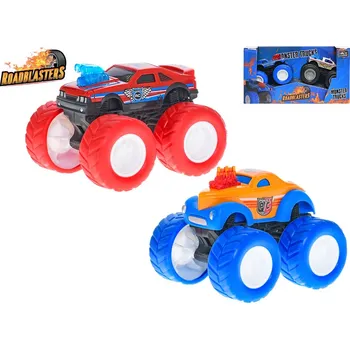 autíčko Roadblasters monster truck 8 cm na setrvačník 2 ks - mix barev (červená+žlutá, černá+stříbrná)