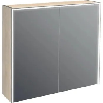 Koupelnový nábytek Zrcadlová skříňka s osvětlením Jungborn QUATTRO / SEDICI / NOVE 80 x 20 x 70 cm tabacco