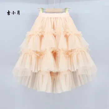 Dívčí sukně Dívčí nadýchaná tylová sukně asymetrické délky Barva: meruňková, Velikost: 110 (4 roky)