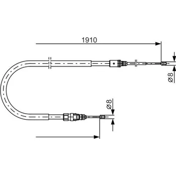 Brzdový systém Tažné lanko, parkovací brzda BOSCH 1 987 482 323