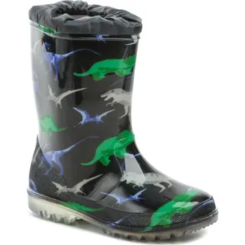 Dívčí holínky Wojtylko 5G5057C černé dětské gumáky dinosaur EU 34