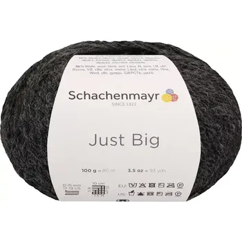 Příze Schachenmayr Just Big 98 Dunkelgrau meliert (Objemová příze Just Big 98 Tmavě šedé melír 100g)