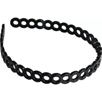 Plastová čelenka černá lesklá - kolečka