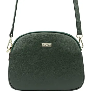 Kabelka Tříoddílová tmavězelená kožená crossbody kabelka Mia More no. 064
