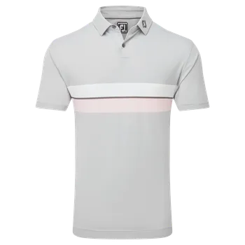 Pánské tričko FootJoy polo Double Chest Bend - světle šedé: Pánské XXL
