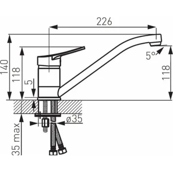 Vodovodní baterie Umyvadlová baterie Ferro BAT. DECO KUCHYNĚ. STOJENÍ S OTÁČKEM FERRO SPOUT // BF.BDC4