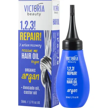 Victoria beauty 1,2,3 REPAIR! Vlasový olej pro poškozené vlasy s arganovým a avokádovým olejem 50 ml
