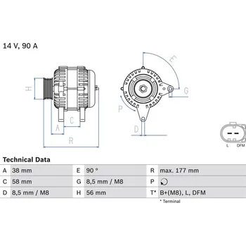 Alternátor generátor BOSCH 0 986 049 101
