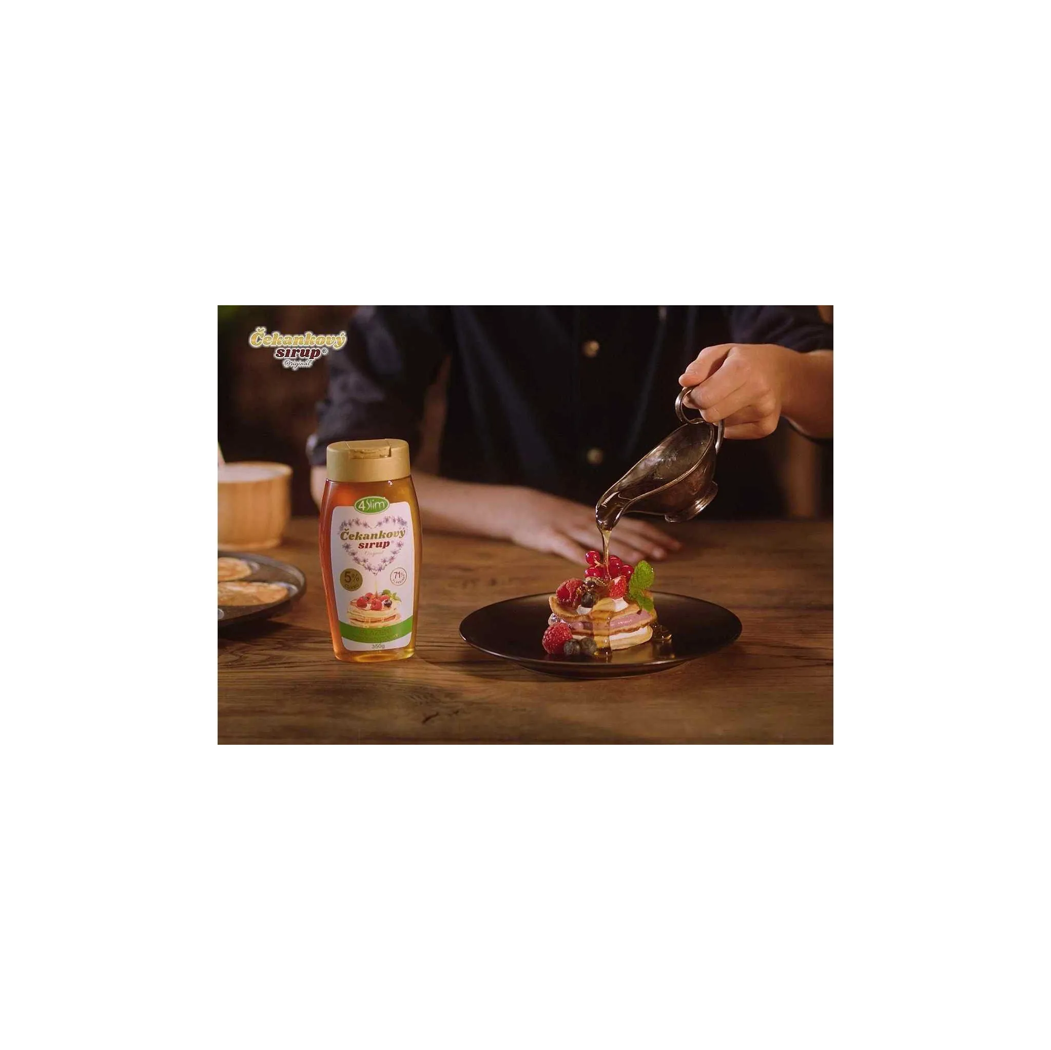 Fotografie 2 - Sladidlo 4Slim Čekankový sirup Originál 1,2 kg