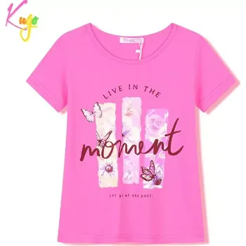 Dívčí tričko kr.r. Kugo FL1207, tmavě růžové