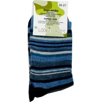 Dětské chlapecké ponožky klasické pro kluky 7880 pruhy