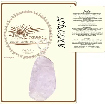 Přívěsek EX Herbis AHDL Přívěšek Surový nuget plátek Ametyst 3cm YCO36