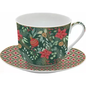 Easy Life Porcelánový hrnek s podšálkem Christmas Joy 400 ml