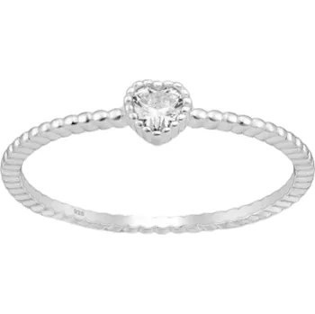 Prsten Stříbrný prsten PAULE Heart se Zirkonem Velikost: 8/57-58 Ag 925/1000