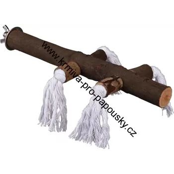 Příslušenství ke kleci pro ptáka Trixie dřevěné bidýlko s bavlnou velké 25 cm / 25 mm / 1 ks