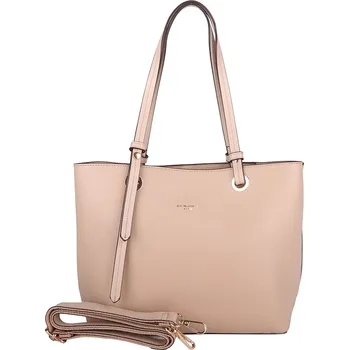 Střední tříoddílová hnědo-béžová kabelka do ruky David Jones 7054-2