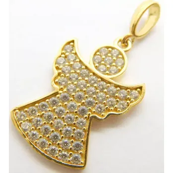 Přívěsek Klenoty Budín Dámský zlatý přívěsek se zirkony andělíček 585/1,11gr H333 (Klenoty Budín Dámský zlatý přívěsek se zirkony andělíček 585/1,11gr H333)