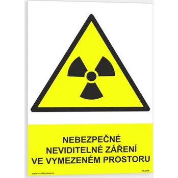 Nebezpečné neviditelné záření ve vymezeném prostoru Samolepka 210 x 297 mm (A4) tl. 0.1 mm - Kód: 00286