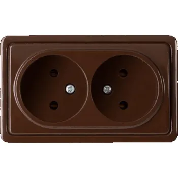 Elektrická zásuvka Dvojitá zásuvka Vilma SL+250, hnědá sp.