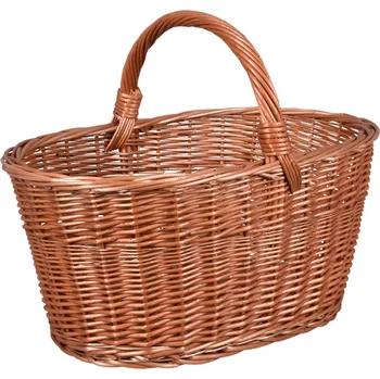 chlebník Nohel Garden Košík nákupní zaoblený vrbový přírodní 42x27x35cm