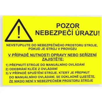 Bezpečnostní pokyny ke svařovacím robotům Samolepka 297 x 210 mm (A4) tl. 0.1 mm - Kód: 03268