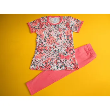 Arex, ČR Dívčí tunika s volánkem krátký rukáv + legíny Barva: růžová, Velikost: 92