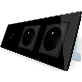vypínač WELAIK dotykový vypínač ř.1+zásuvka FR+ zásuvka FR- černá set.