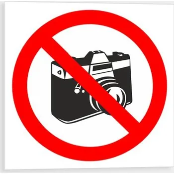 Zákaz fotografování - symbol Samolepka inverzní 110 x 110 mm tl. 0.1 mm - Kód: 10600