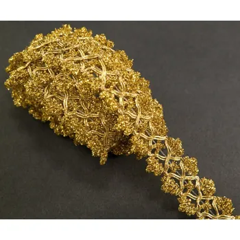 Stuha Leonský prýmek - zlatá - šíře 2,5 cm