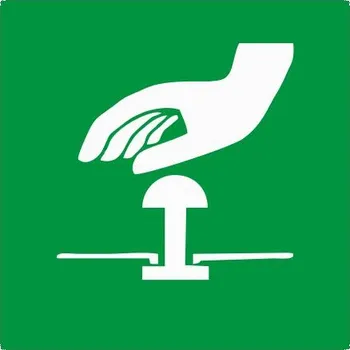 Tlačítko nouzového zastavení Samolepka 150 x 150 mm tl. 0.1 mm - Kód: 16302