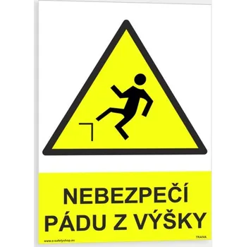 Nebezpečí pádu z výšky Samolepka 210 x 297 mm (A4) tl. 0.1 mm - Kód: 03606