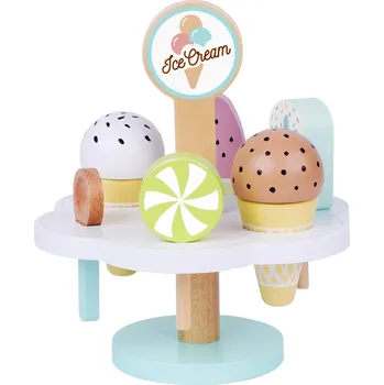 Dřevěná hračka Stojan se zmrzlinami 9 ks