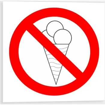 Zákaz vstupu se zmrzlinou - symbol Plast 92 x 92 mm tl. 0.5 mm - Kód: 02636