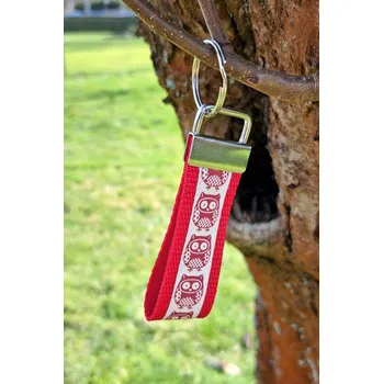 Brož Folklórní klíčenka - krátká Typ: SOVA - červená