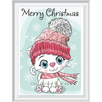 Diamantové malování Diamantové malování 20x29cm KOČIČKA V ZIMĚ