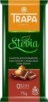 Čokoláda Trapa Čokoláda se stévií a lískovými ořechy mléčná 27 % 75 g