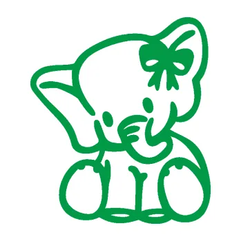 Samolepící dekorace Slon 033 levá slůně s mašlí (12 - zelená) SAMOLEPKA NA AUTO, NÁLEPKA, FÓLIE, POLEP, TUNING, VLASTNÍ TEXT, TISK, AUTOSAMOLEPKY.cz, POLEPY, OBRÁZEK, LOGO, 3D STICKERS