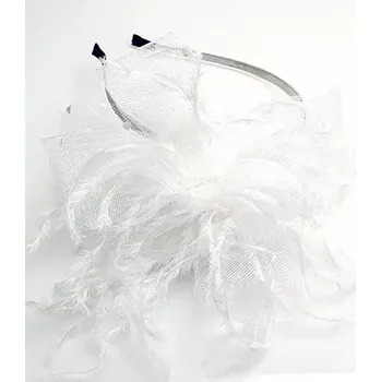 Čelenka Fascinátor - společenská čelenka - bílá