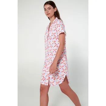 Dámské oblečení Vamp Noční košile s knoflíky a potiskem 20287