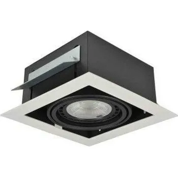 Bodové svítidlo Stropní zápustné bodové svítidlo AZzardo Nova 1 white/black AZ2871 GU10+ADAP111/ES111 1x40/1x50W IP20 19,5cm bílo-černé
