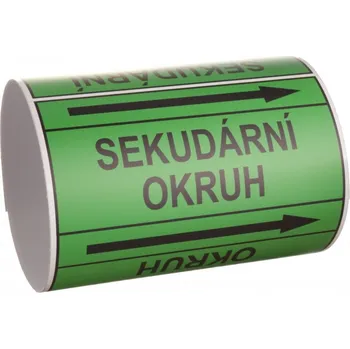 Páska na značení potrubí Signus M25 - SEKUNDÁRNÍ OKRUH Samolepka 100 x 77 mm, délka 1,5 m, Kód: 26004